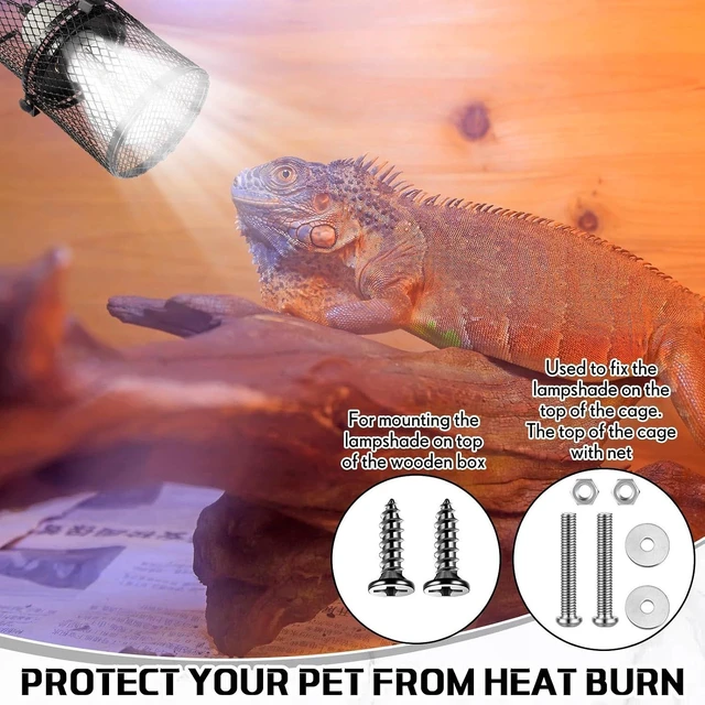 Alt view image 6 of 6 - 2-Pack Retractable Anti-Scald Mesh Cage Stand for Reptile Heat Lamps, White