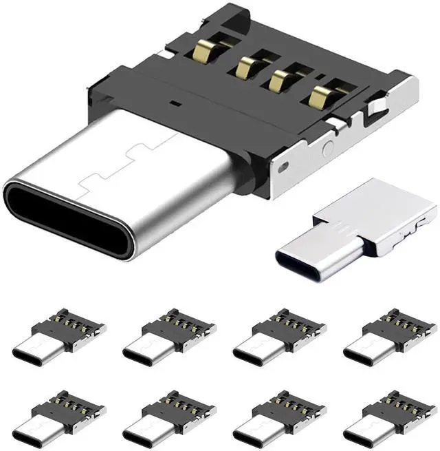 Main image of USB C to USB Adapter, 10 Pack Miniest USB C to A Male to Female Adapter, Hidden and Slim Converter Adapter for USB Cable.