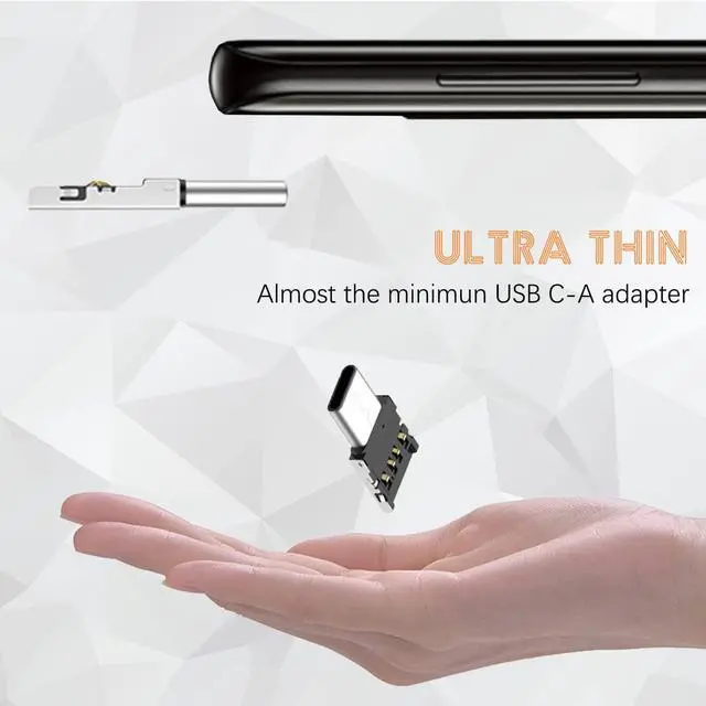 Alt view image 3 of 7 - USB C to USB Adapter, 10 Pack Miniest USB C to A Male to Female Adapter, Hidden and Slim Converter Adapter for USB Cable.