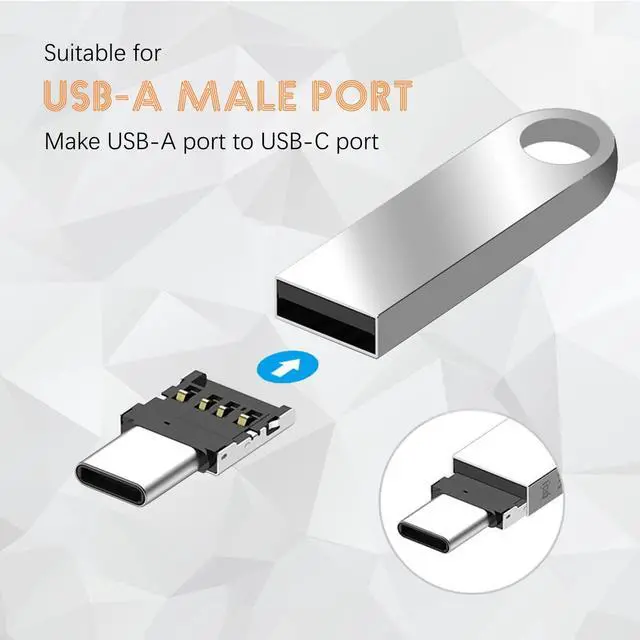 Alt view image 2 of 7 - USB C to USB Adapter, 10 Pack Miniest USB C to A Male to Female Adapter, Hidden and Slim Converter Adapter for USB Cable.