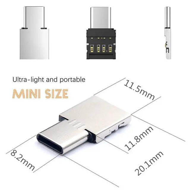 Alt view image 6 of 7 - USB C to USB Adapter, 10 Pack Miniest USB C to A Male to Female Adapter, Hidden and Slim Converter Adapter for USB Cable.