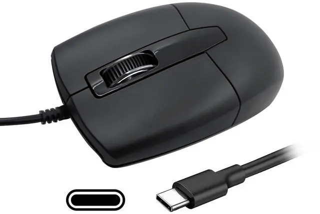 Main image of USB C Wired Mouse, Type C Optical Mouse, Portable Silent Comfortable, for Laptop, Mac, MacBook, Android, PC