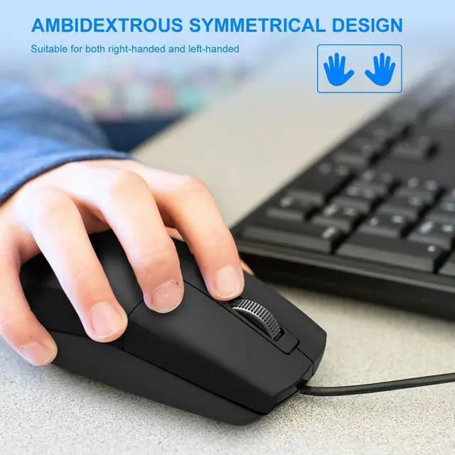 Alt view image 4 of 7 - USB C Wired Mouse, Type C Optical Mouse, Portable Silent Comfortable, for Laptop, Mac, MacBook, Android, PC