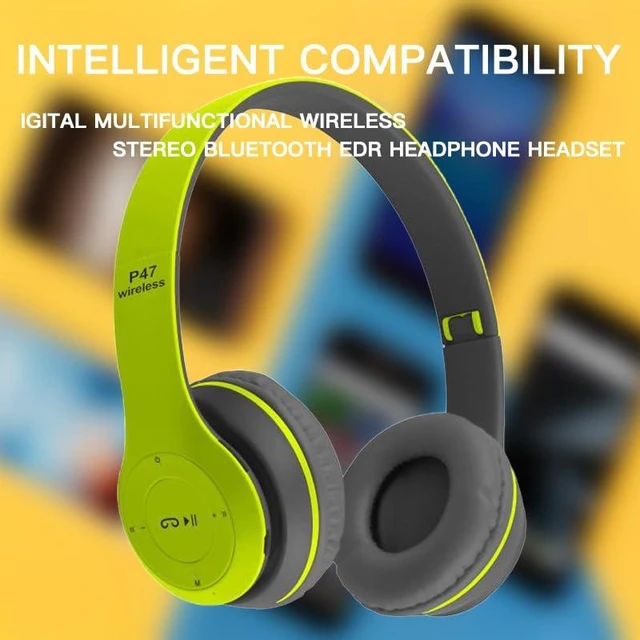 Main image of Upgraded Hybrid Active Headphones with Transparent Modes Playtime Wireless Bluetooth with Mic Deep Bass Soft-Earpads Fast Charging-Green (Pack of 2)