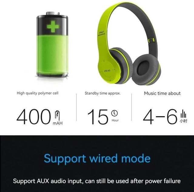 Alt view image 2 of 5 - Upgraded Hybrid Active Headphones with Transparent Modes Playtime Wireless Bluetooth with Mic Deep Bass Soft-Earpads Fast Charging-Green (Pack of 2)