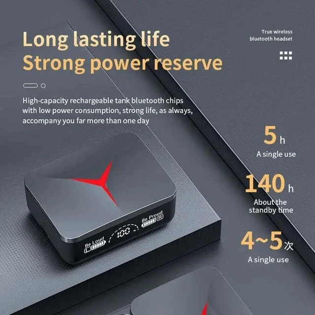 Alt view image 6 of 7 - Wireless Earbuds with Noise Canceling Mic, Bluetooth 5.3, Waterproof, Touch Control, LED Display, Gaming Headset, HD Call, Voice Assistant, HiFi Stereo Sound, 150 H, Wireless Earphone,, Black