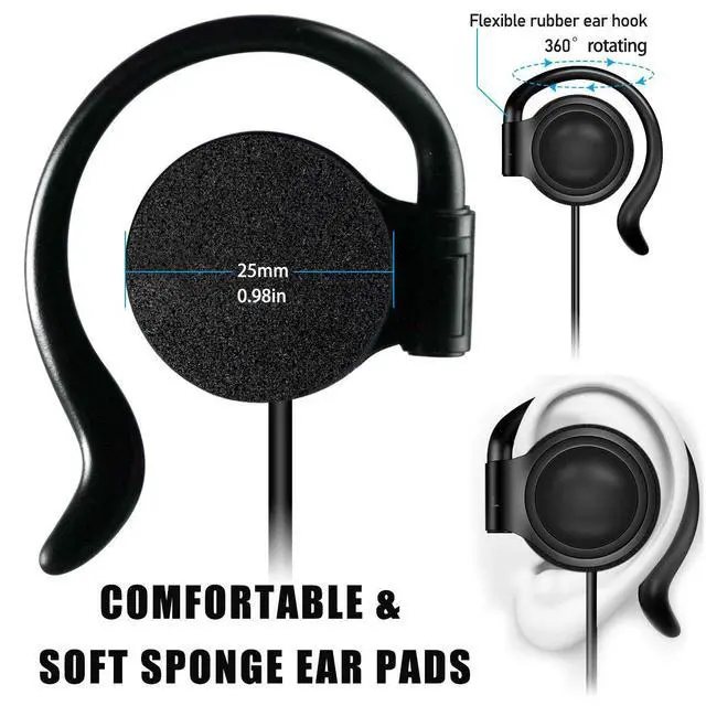 Alt view image 2 of 7 - Wired Single Headphones 3.5mm Left-Side Earphone One Ear Ear-Hook Headphone for EXD-101 ATG-100T Wireless Tour Guide Receiver Radio Podcast Laptop MP3 Ear Bud (Left-Side Earphone)