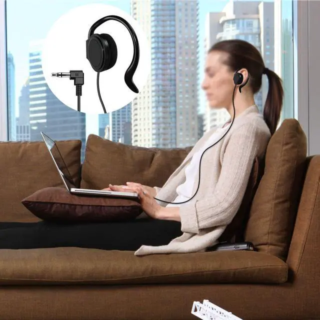 Alt view image 6 of 7 - Wired Single Headphones 3.5mm Left-Side Earphone One Ear Ear-Hook Headphone for EXD-101 ATG-100T Wireless Tour Guide Receiver Radio Podcast Laptop MP3 Ear Bud (Left-Side Earphone)