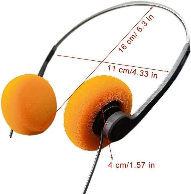Alt view image 2 of 7 - WaigN Black Retro Over-Ear Earphones, Mini Stereo Lightweight Headphones with Cord, Vintage Headset Wired, Hi-Fi Stereo Earphone, for Most Mobile Phones Playback Pevices, Over-Ear Headphones
