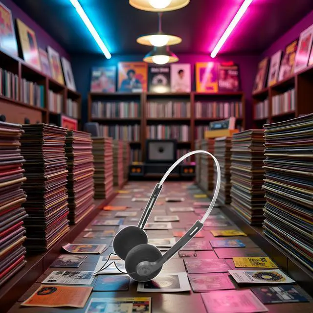 Alt view image 5 of 6 - Black Retro Over-Ear Earphones,Mini Stereo Lightweight Headphones with Cord,Hi-Fi Stereo Earphone Headset,80s 90s Vintage Headset Wired, Headphones and Earbuds