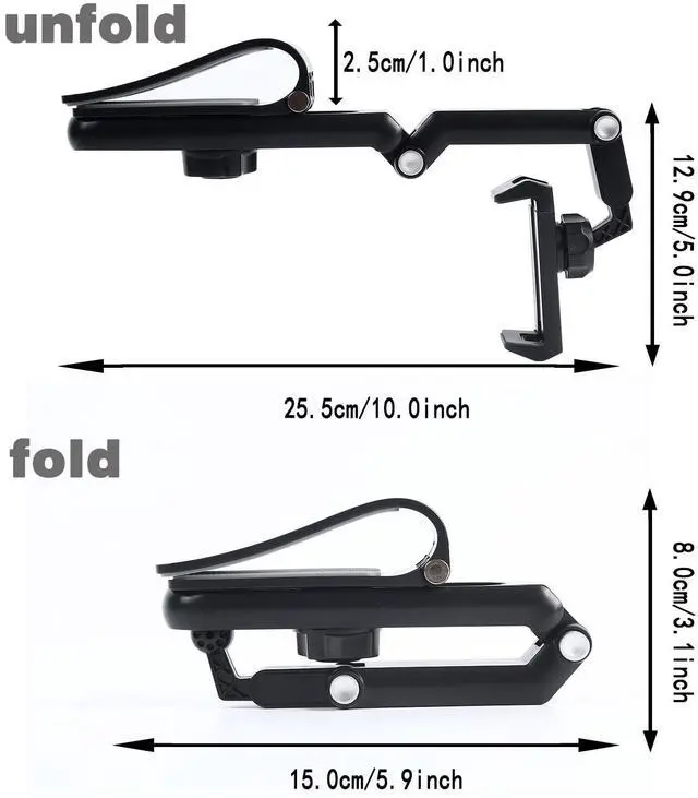 Alt view image 2 of 20 - SOEWIOU Sun Visor Phone Holder, Phone Holder for Car, 360 Rotatable and Adjustable, Compatible with Most of Smartphones, More Comfortable to Use Hands-Free. (Grey)
