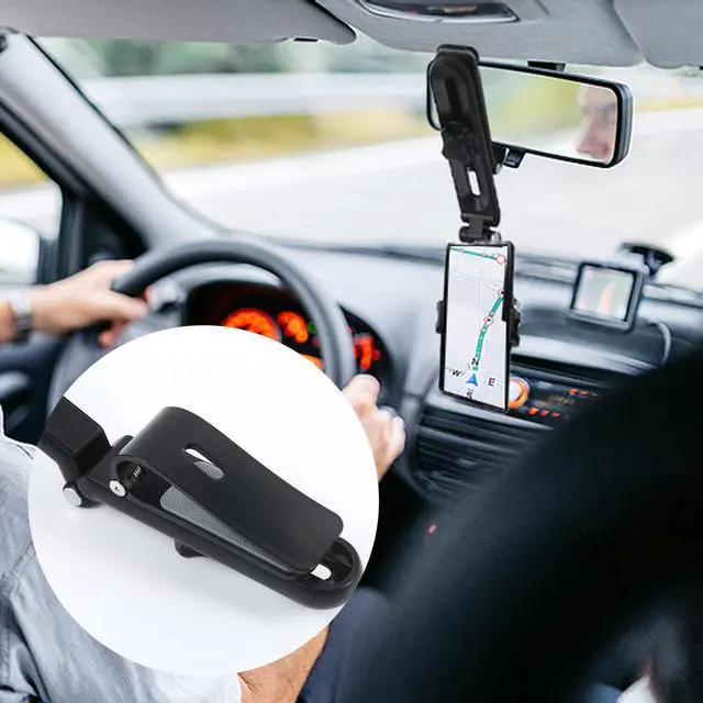 Alt view image 6 of 20 - SOEWIOU Sun Visor Phone Holder, Phone Holder for Car, 360 Rotatable and Adjustable, Compatible with Most of Smartphones, More Comfortable to Use Hands-Free. (Grey)