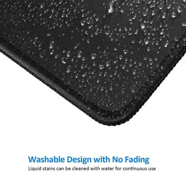 Alt view image 5 of 6 - Mouse Pad with Non-Slip Rubber Base, Premium-Textured & Washable Computer Mousepad with Stitched Edges, Mouse Pads for Computers, Laptop, Gaming, Office & Home, 10.2 x 8.3 in, Black