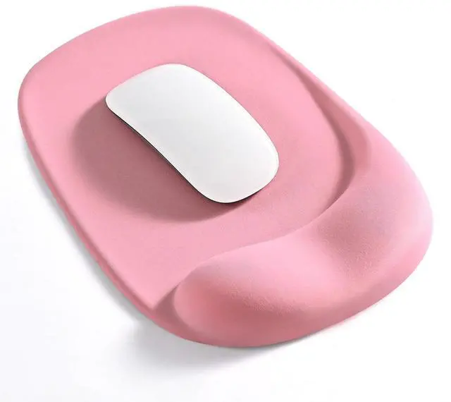 Main image of SOEWIOU Mouse Pad with Gel Wrist Support, Office Decor for Women, Lycra Surface Smooth Control, Non Slip PU Base, Ergonomic Portable Mousepad for Travel, Laptop, Desk Accessories
