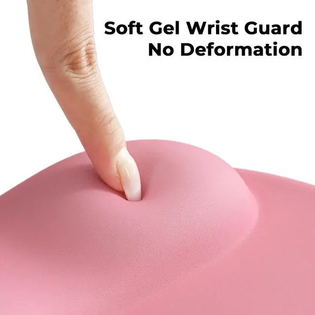 Alt view image 3 of 14 - SOEWIOU Mouse Pad with Gel Wrist Support, Office Decor for Women, Lycra Surface Smooth Control, Non Slip PU Base, Ergonomic Portable Mousepad for Travel, Laptop, Desk Accessories