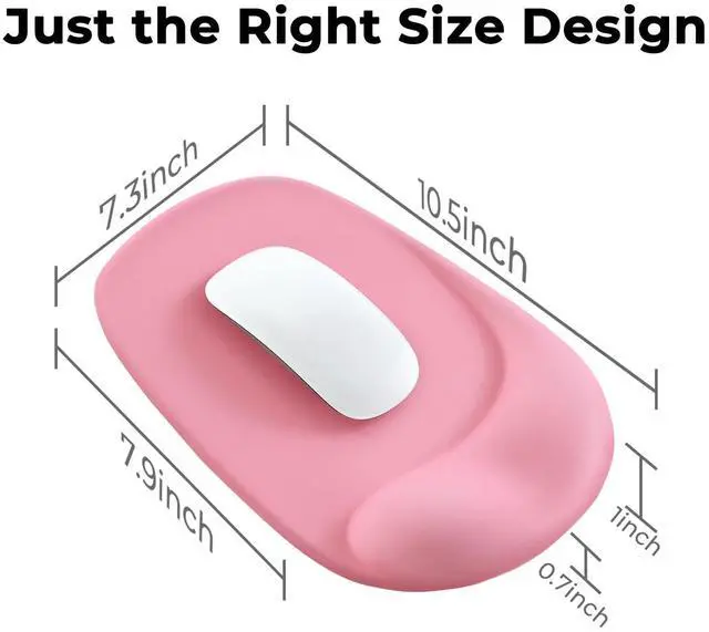 Alt view image 4 of 14 - SOEWIOU Mouse Pad with Gel Wrist Support, Office Decor for Women, Lycra Surface Smooth Control, Non Slip PU Base, Ergonomic Portable Mousepad for Travel, Laptop, Desk Accessories