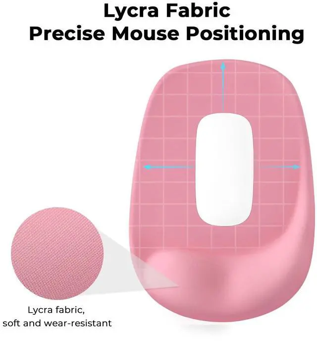 Alt view image 5 of 14 - SOEWIOU Mouse Pad with Gel Wrist Support, Office Decor for Women, Lycra Surface Smooth Control, Non Slip PU Base, Ergonomic Portable Mousepad for Travel, Laptop, Desk Accessories