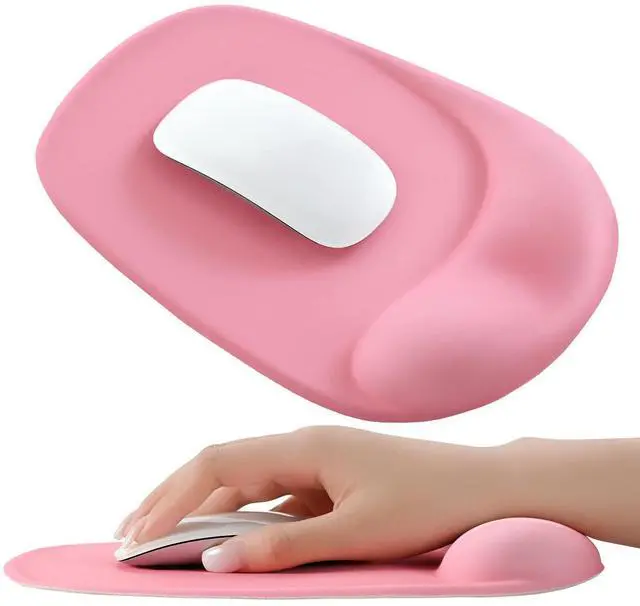 Alt view image 7 of 14 - SOEWIOU Mouse Pad with Gel Wrist Support, Office Decor for Women, Lycra Surface Smooth Control, Non Slip PU Base, Ergonomic Portable Mousepad for Travel, Laptop, Desk Accessories
