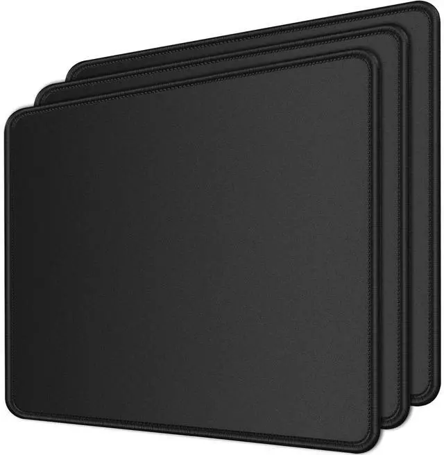 Main image of Ultra-Thin 3 Pack Mousepad Set for Home, Office & Travel - Small, Portable, & Washable with Non-Slip Rubber Base - Perfect for Laptops & PCs 8.6 * 7.*0.12 inches(Black)