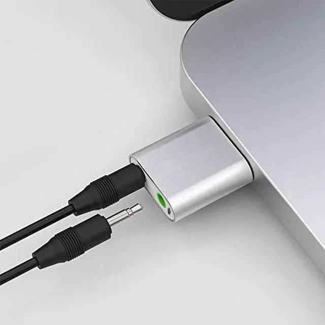 Alt view image 3 of 4 - USB Audio Adapter with 3.5mm Speaker/Headphone and Microphone Jacks, Plug and Play, No External Drivers, Campatible with Windows, Mac, Linux and Chromebook