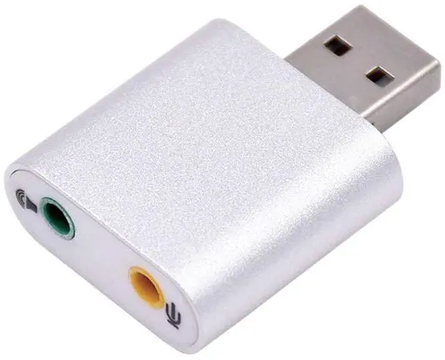 Main image of USB Audio Adapter with 3.5mm Speaker/Headphone and Microphone Jacks, Plug and Play, No External Drivers, Campatible with Windows, Mac, Linux and Chromebook