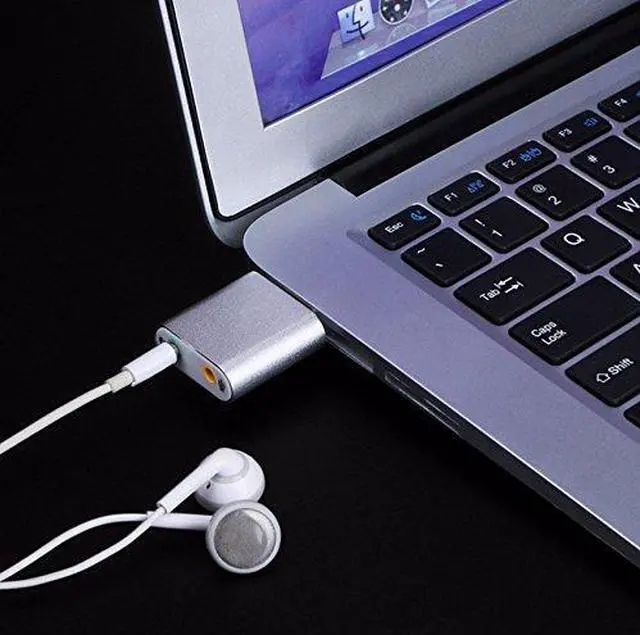 Alt view image 4 of 4 - USB Audio Adapter with 3.5mm Speaker/Headphone and Microphone Jacks, Plug and Play, No External Drivers, Campatible with Windows, Mac, Linux and Chromebook