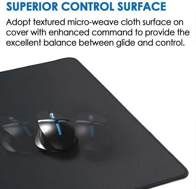 Alt view image 2 of 20 - RGB Extended Gaming Mouse Pad, 35.4 x 15.7 Inch Desk Mat with Stitched Edges, Micro-Weave Surface, Non-Slip Rubber Base, Water-Resistant Coating - OEM