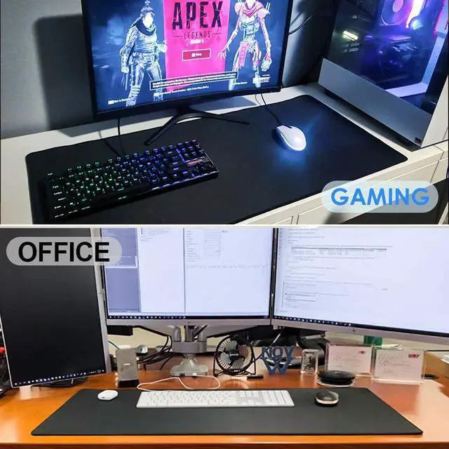 Alt view image 7 of 20 - RGB Extended Gaming Mouse Pad, 35.4 x 15.7 Inch Desk Mat with Stitched Edges, Micro-Weave Surface, Non-Slip Rubber Base, Water-Resistant Coating - OEM