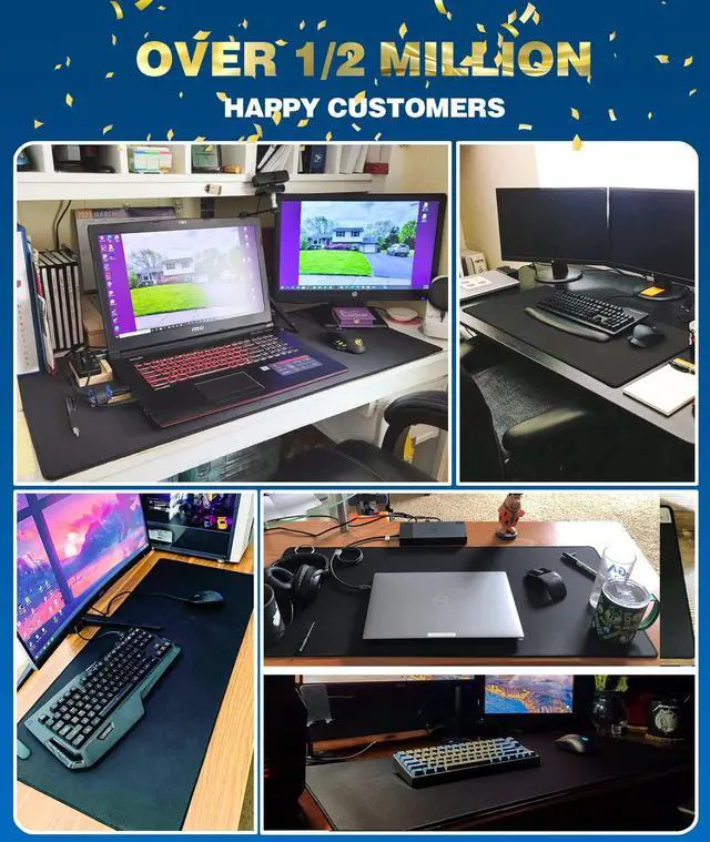 Alt view image 6 of 20 - RGB Extended Gaming Mouse Pad, 35.4 x 15.7 Inch Desk Mat with Stitched Edges, Micro-Weave Surface, Non-Slip Rubber Base, Water-Resistant Coating - OEM