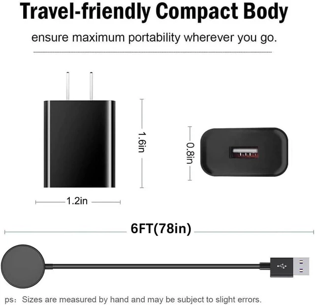 Alt view image 6 of 7 - 6FT Long Watch Charger Compatible for Galaxy Watch 8/8 Classic/7/6/Ultra 6 Classic 5/5 Pro/4/4 Classic/3/Active 2/1 Wall Fast Charger Magnetic Wireless Watc-h Charging Cable