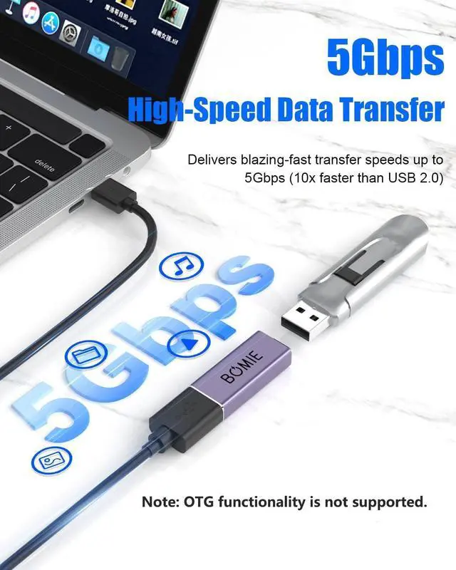 Alt view image 3 of 7 - USB Female to Female Adapter 2 Pack USB 3.0 Type-A Female to Female Extension Adapter Connector 5Gbps Data Transfer and Charging for Connecting Extension Two USB-A Male Ends Cable Purple