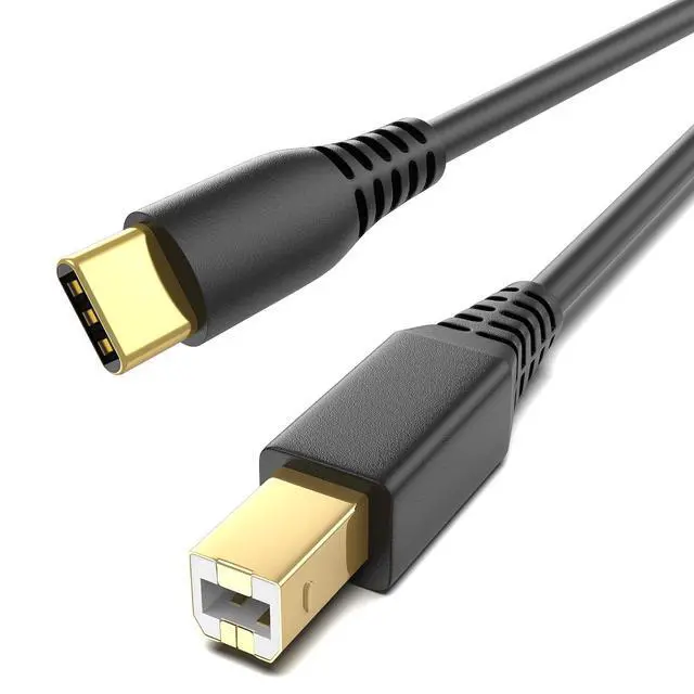 Main image of USB-B to USB-C Printer Cable 6.6FT Gold-Plated USB Type B to Type C Cord for MacBook Pro/Air USB C MIDI Cable for Yamaha Piano DJ Controller Keyboard Printer