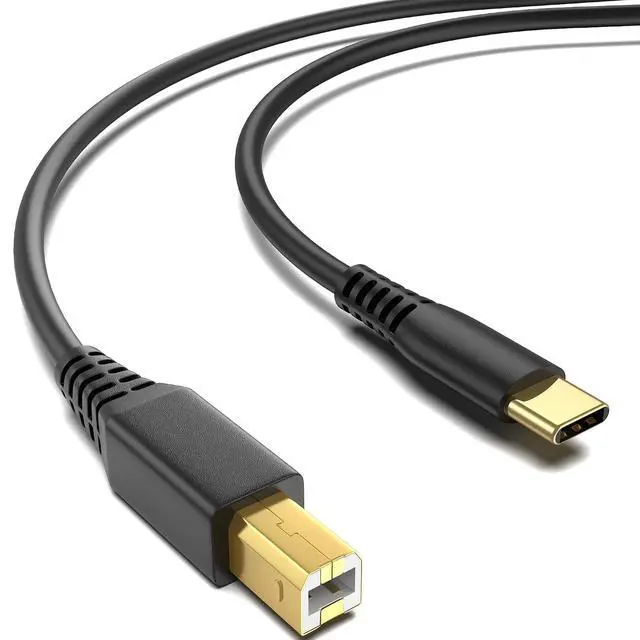 Alt view image 7 of 7 - USB-B to USB-C Printer Cable 6.6FT Gold-Plated USB Type B to Type C Cord for MacBook Pro/Air USB C MIDI Cable for Yamaha Piano DJ Controller Keyboard Printer