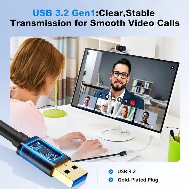 Alt view image 5 of 7 - USB 3.0 Extension Cable 25Ft,USB 3.0 High Speed Extender Cord Type A Male to A Female for PlayStation, Xbox, USB Flash Drive, Card Reader, Hard Drive,Keyboard, Printer, Scanner(8M/25Ft)