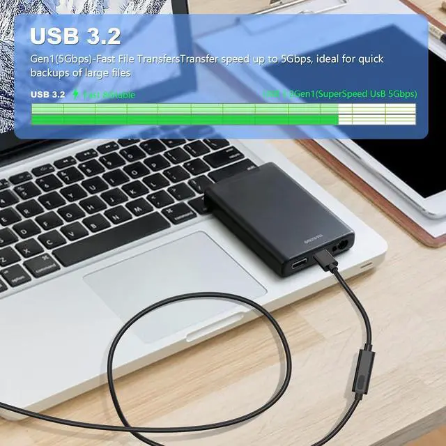 Alt view image 7 of 7 - USB 3.0 Extension Cable 25Ft,USB 3.0 High Speed Extender Cord Type A Male to A Female for PlayStation, Xbox, USB Flash Drive, Card Reader, Hard Drive,Keyboard, Printer, Scanner(8M/25Ft)