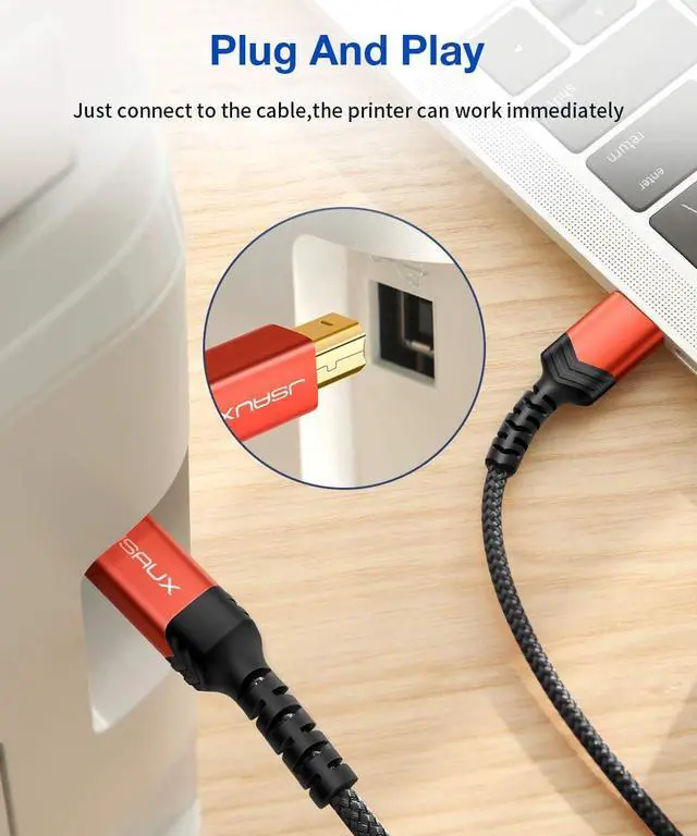 Alt view image 3 of 7 - 15FT USB Printer Cable - USB 2.0 Type A Male to B Male Scanner Cord - High Speed for and Piano DAC