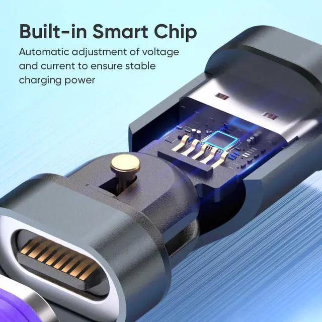 Alt view image 6 of 7 - USB C Magnetic Adapter (2 Pack) USB Type C 180° Rotation Adapter 16PIN PD 240W Right Angle Adapters Type C Magnetic Connector for 1Phone 17/16/15/Ma-Book/1Pad Galaxy Google Pixel Laptop