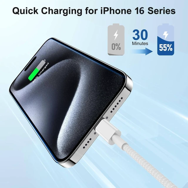 Alt view image 2 of 7 - USB C to C Fast Charger Cable 10ft Long Type C to USB C Charging Cord Wire for iPhone 17 Pro Max/17 Air/16 Pro/15 Plus MacBook Pro 2021/2020/2019/2018 iPad 12.9/11 inch/Mini/Air Samsung Galaxy