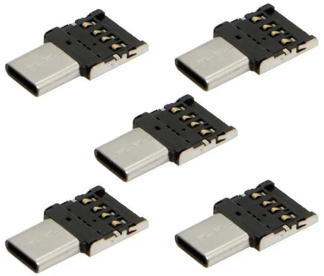 Main image of 5 Pack USB C OTG Adapter USB C Male to USB 2.0 Female Ultra Mini Size Connector Adapter