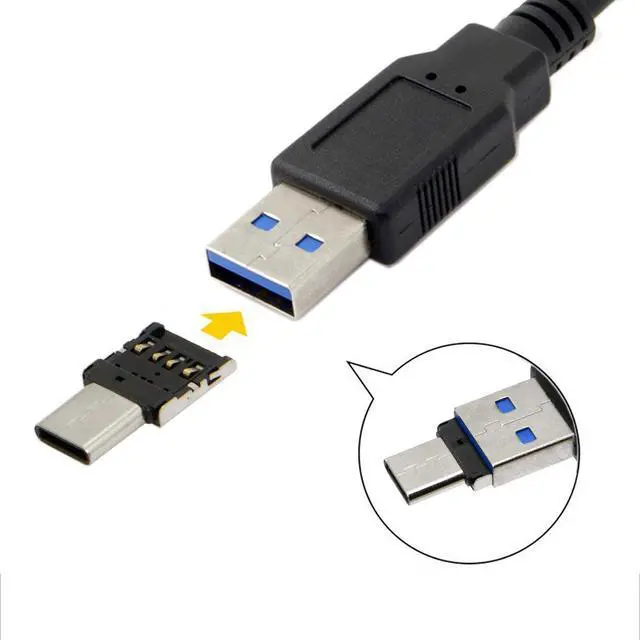Alt view image 6 of 7 - 5 Pack USB C OTG Adapter USB C Male to USB 2.0 Female Ultra Mini Size Connector Adapter