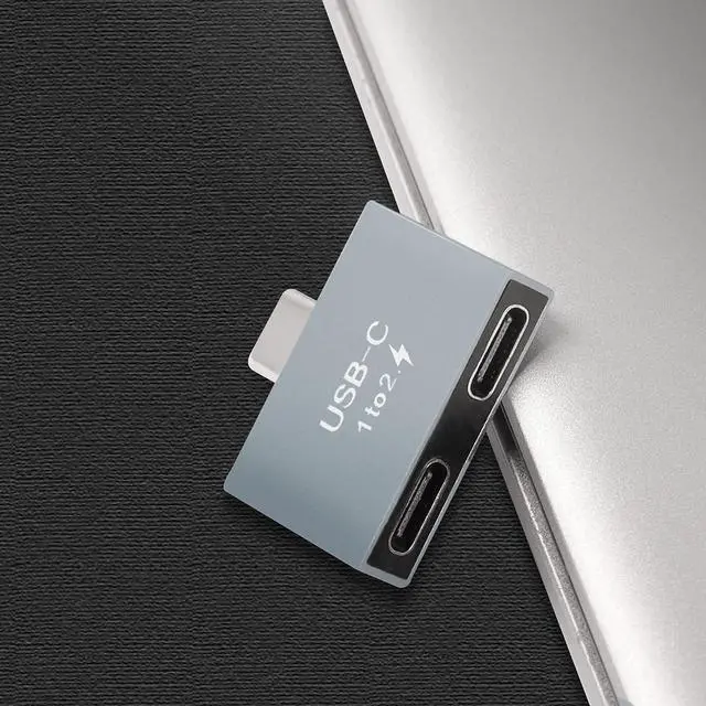 Alt view image 6 of 6 - USB C to C Adapter 10Gbps USB C Male to Dual Female Converter 65W Double Type-C Port Charger Adapter for Notebook Tablet Phones and More Type C Devices (1 to 2)