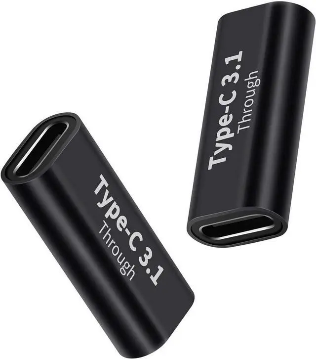 Main image of USB C Female to Female Adapter 2PCS PD 100W and 10Gbps Double Female Connector with 4K/8K Video for Phone Thunderbolt 4/3 MacBook Pro/Air USB-C HUB & More Type C Devices