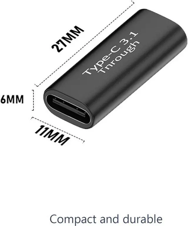 Alt view image 5 of 5 - USB C Female to Female Adapter 2PCS PD 100W and 10Gbps Double Female Connector with 4K/8K Video for Phone Thunderbolt 4/3 MacBook Pro/Air USB-C HUB & More Type C Devices