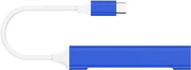 Alt view image 4 of 7 - USB C to USB Hub Adapter 4 Port (1 USB 3.0 + 3 USB 2.0) 5Gbps High Speed Data Slim Type C Hub for MacBook & USB-C Laptops (Royal Blue)