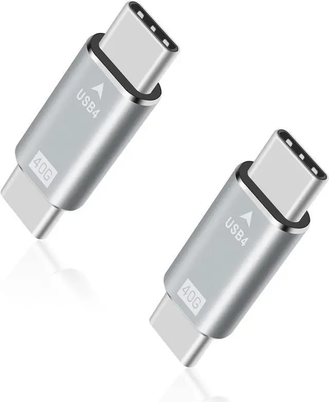 Main image of USB C Male to Male Adapter USB C Coupler 40Gbps 100W PD 8K@60Hz for Thunderbolt 2/3 MacBook Pro/Air Laptop Phones (2 Pack)