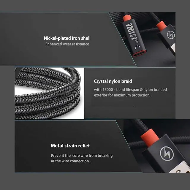 Alt view image 6 of 6 - USB C Female to USB Male Adapter 3.3Ft Type C to A Charger Cable Upgraded Type C to USB Male Adapter High-Speed Data Transmission for Laptop Charger Power Bank U Disk