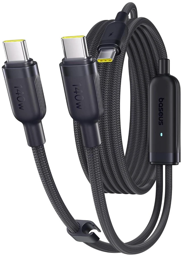 Main image of USB C Cable, Single Port Max 140W 4.9FT 5A USB C Charger Cable, 2 in 1 Multi Fast Charging Cable, Nylon Braided USB C to USB C Cable for 17/Pro/Plus/Max, MacBook Pro, iPad Pro, Galaxy S24/S23