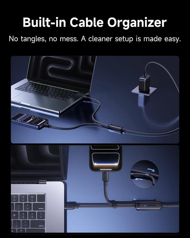 Alt view image 5 of 7 - USB C Cable, Single Port Max 140W 4.9FT 5A USB C Charger Cable, 2 in 1 Multi Fast Charging Cable, Nylon Braided USB C to USB C Cable for 17/Pro/Plus/Max, MacBook Pro, iPad Pro, Galaxy S24/S23