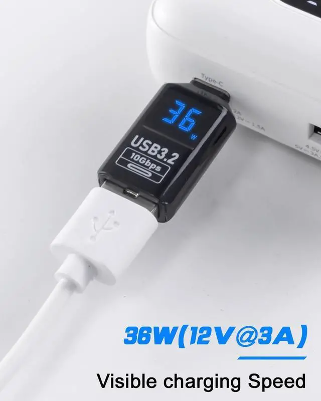 Alt view image 2 of 7 - USB C Male to USB A Female Adapter 10Gbps Type C to Type A Connector with Digital Dispaly Undirectional USB 3.2 OTG Thunderbolt 3 Conenctor for Galaxy S25 S24 MacBook 2-Pack