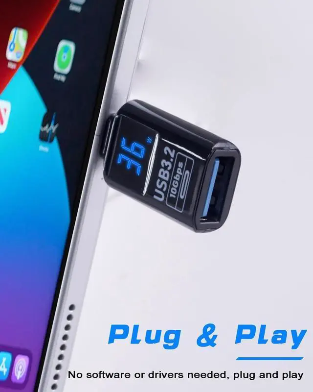 Alt view image 6 of 7 - USB C Male to USB A Female Adapter 10Gbps Type C to Type A Connector with Digital Dispaly Undirectional USB 3.2 OTG Thunderbolt 3 Conenctor for Galaxy S25 S24 MacBook 2-Pack
